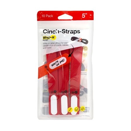 Jjaamm Cable Tie Strap, 5 in L, Red, Nylon 210-05RE